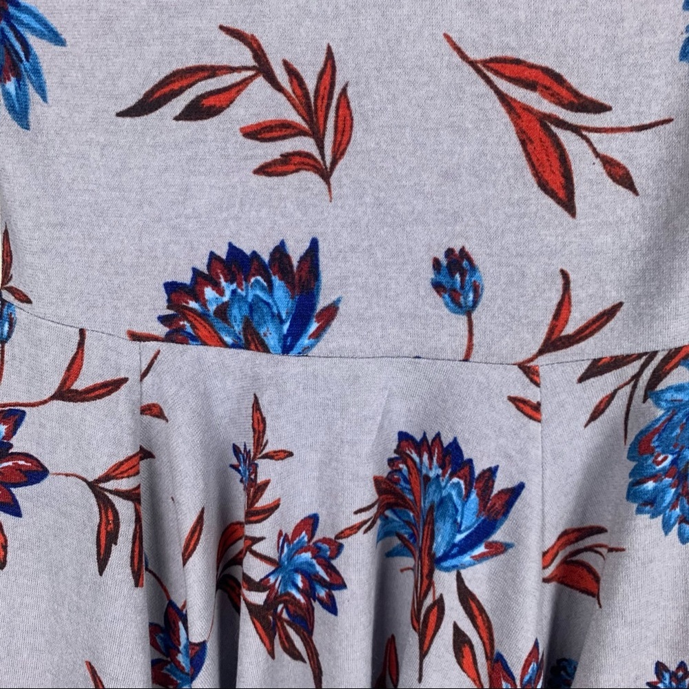 UO Kimichi Blue Floral Print V-Neck Purple Dress - Picture 7 of 11